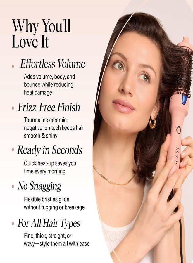 Kitsch Thermal Brush – Round Brush For Blowout Look – 1.5”/38 mm Ceramic Barrel Hair Brush & Hair Styling Tool For Volume & Shine for All Hair Types – Frizz-Reducing Ceramic Tourmaline, Quick Heat-Up - Image 3